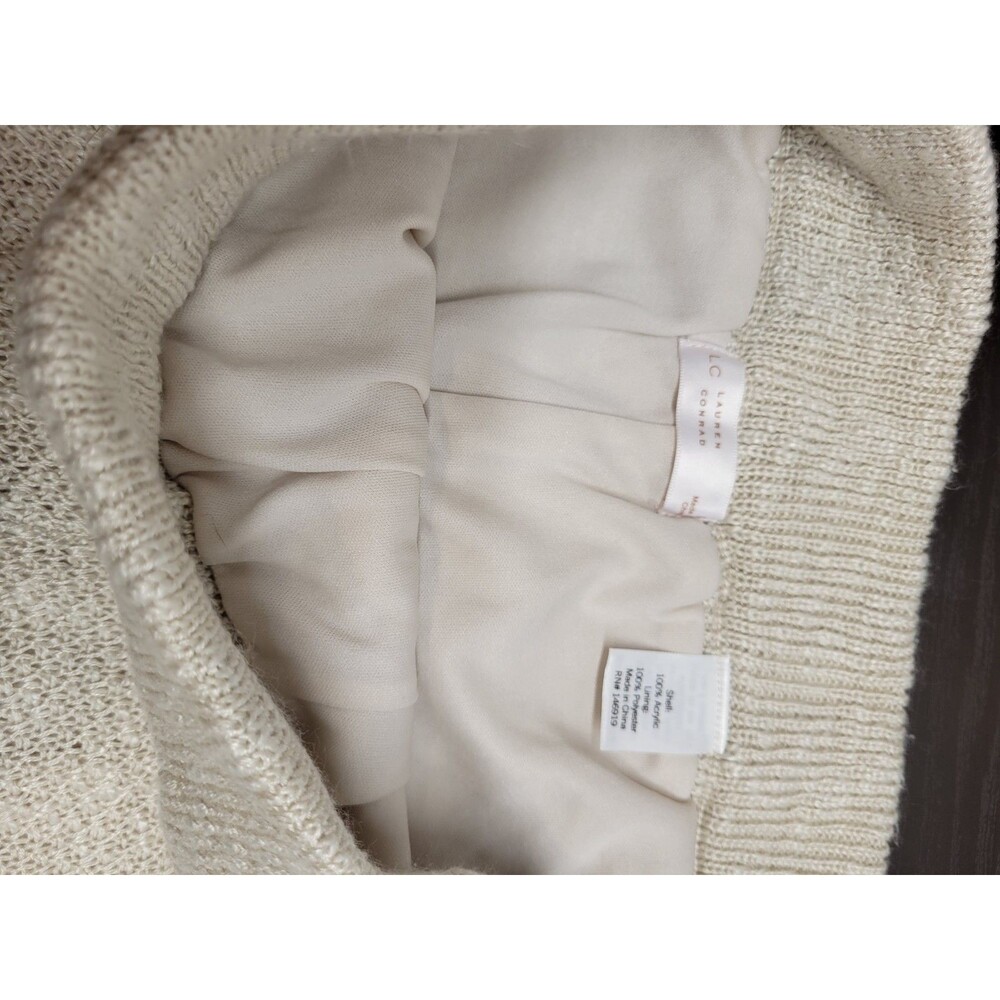 LC Lauren Conrad Ivory Crochet Sweater Shorts - Boho Scalloped Hem - Large - Picture 6 of 7